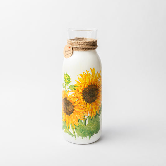 Sunflower glass vase