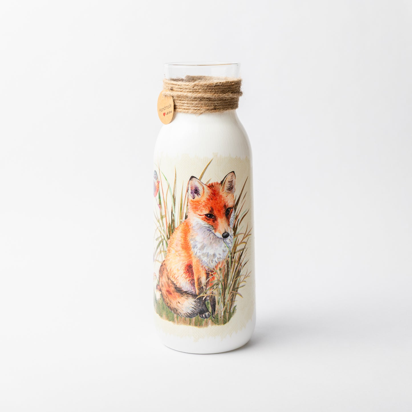 Fox design glass vase