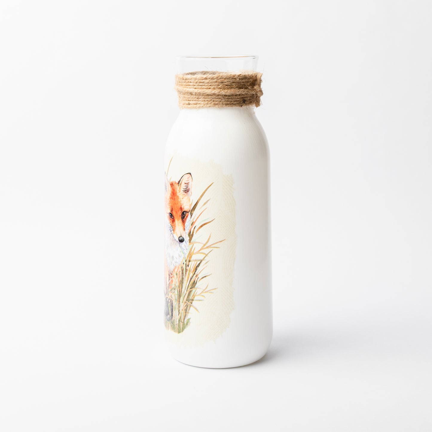 Fox design glass vase