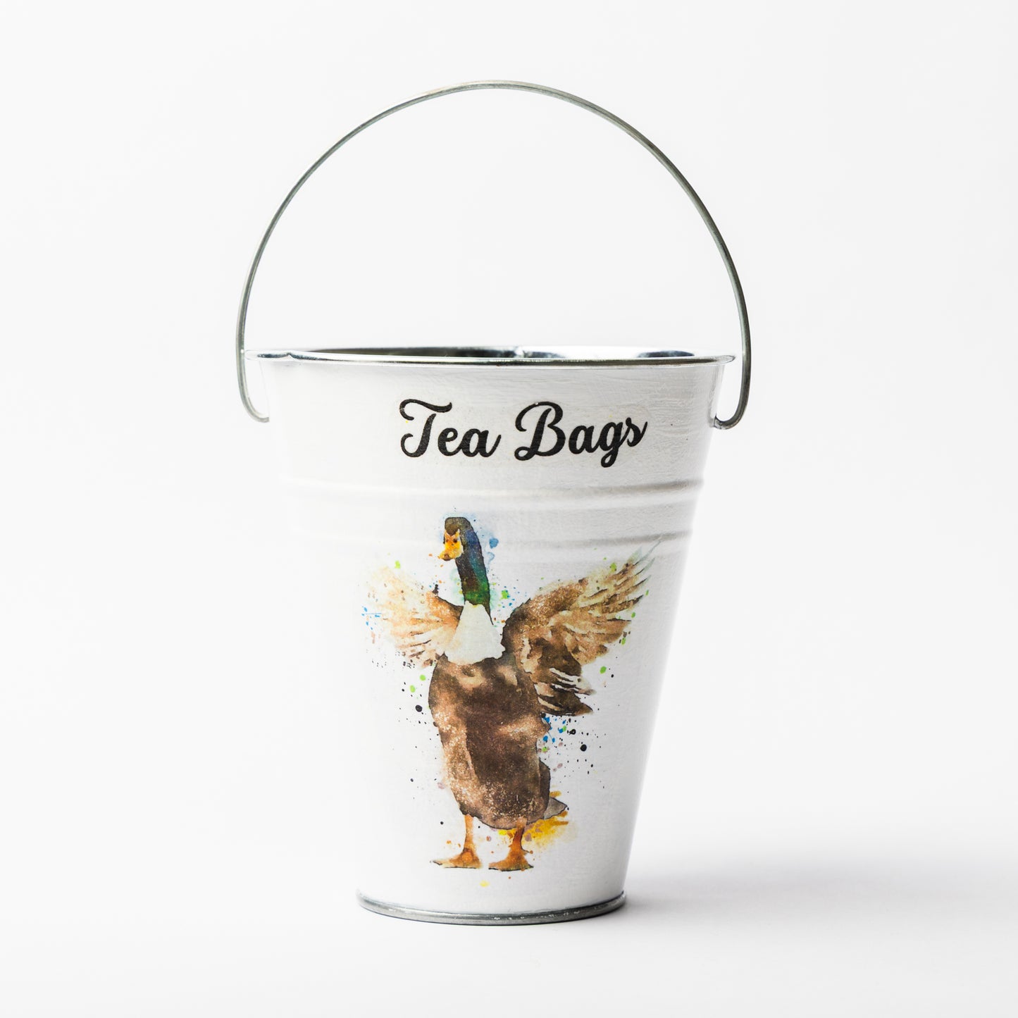 Duck design tea bag metal bucket
