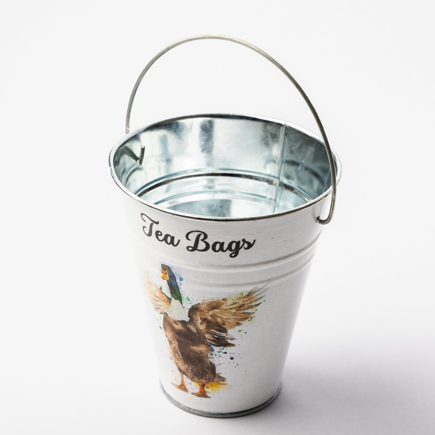 Duck design tea bag metal bucket