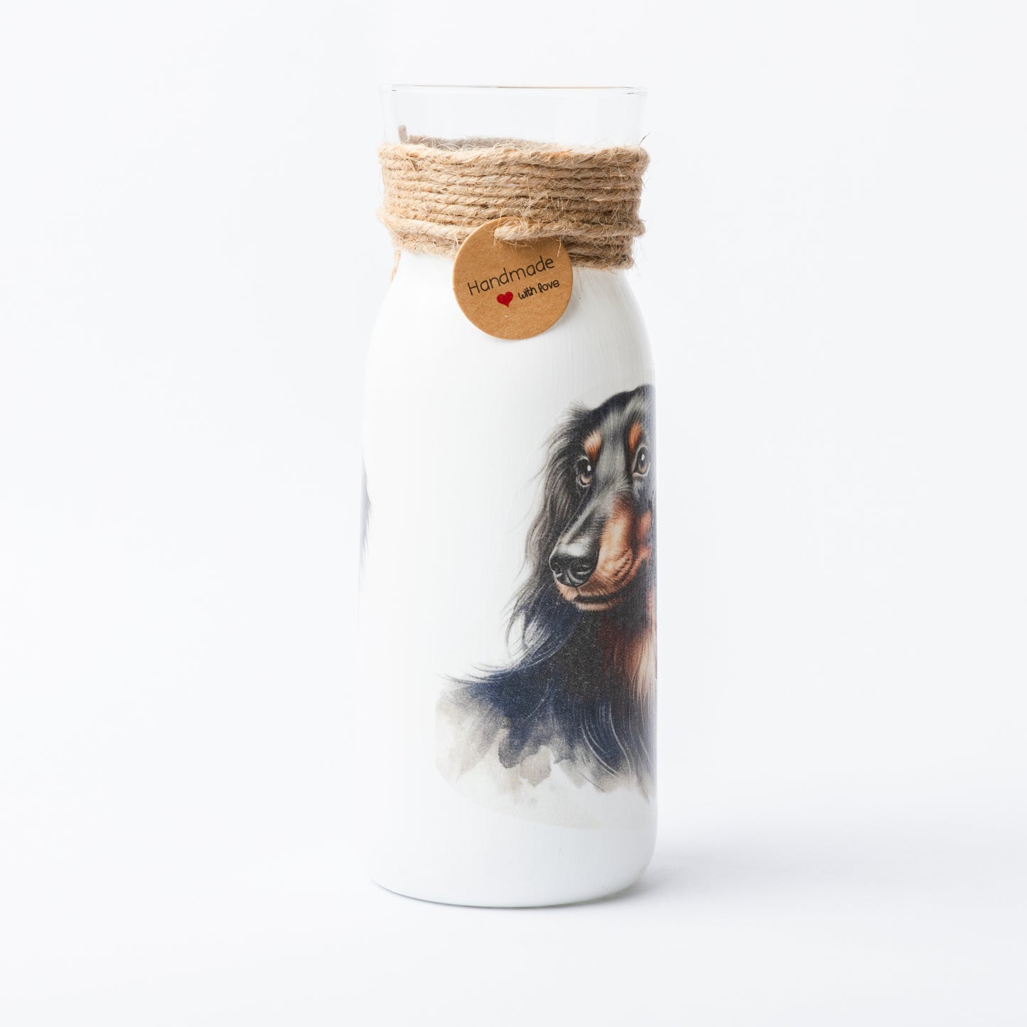 Dachshund glass vase