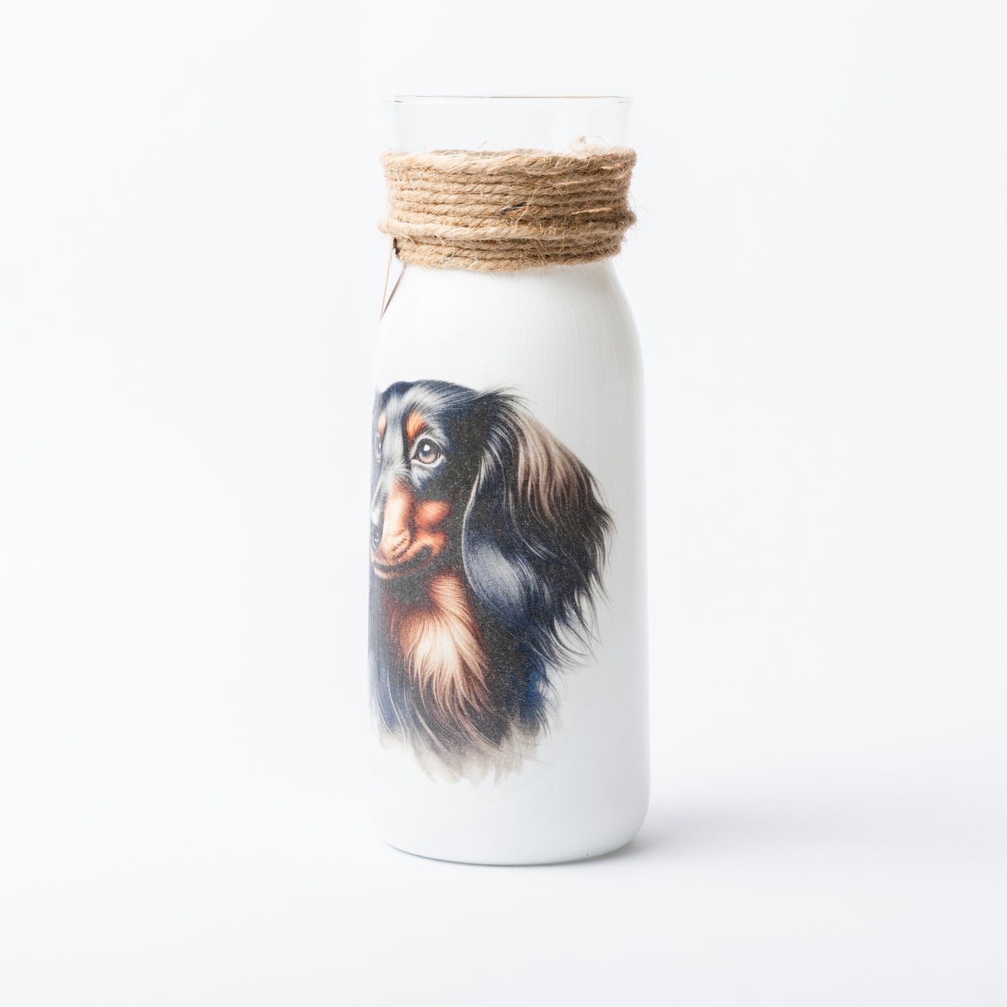 Dachshund glass vase