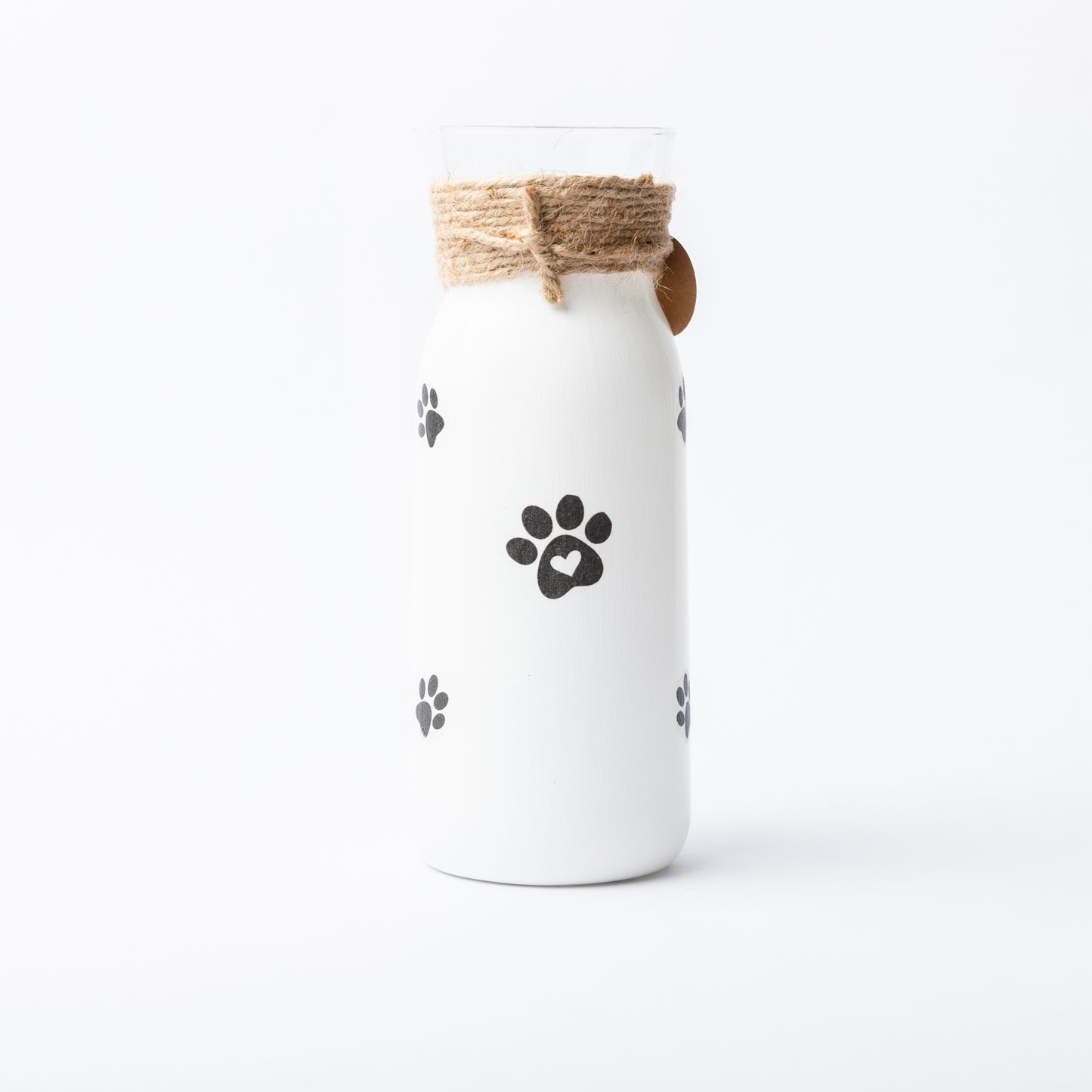 German Shepherd glass vase