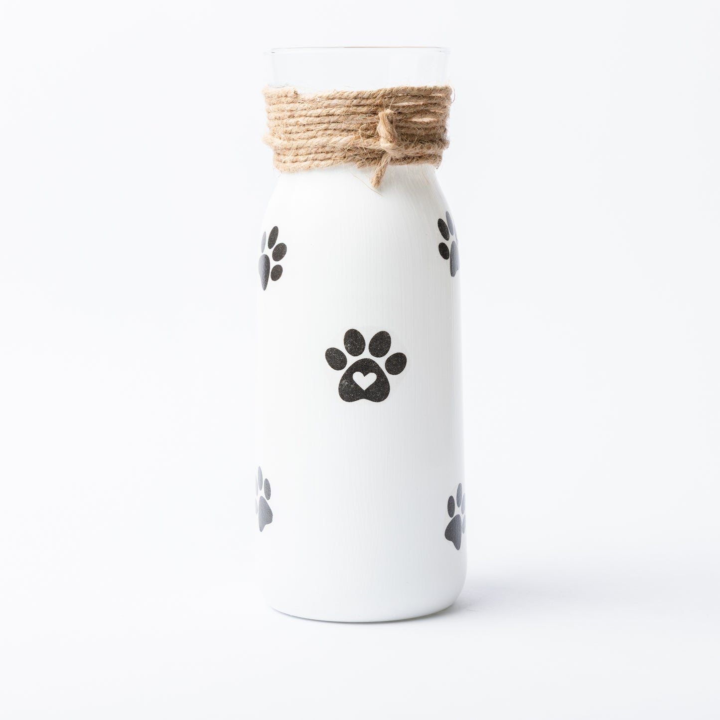Border Collie glass vase