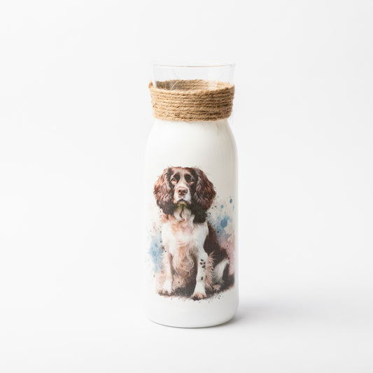 Springer Spaniel glass vase