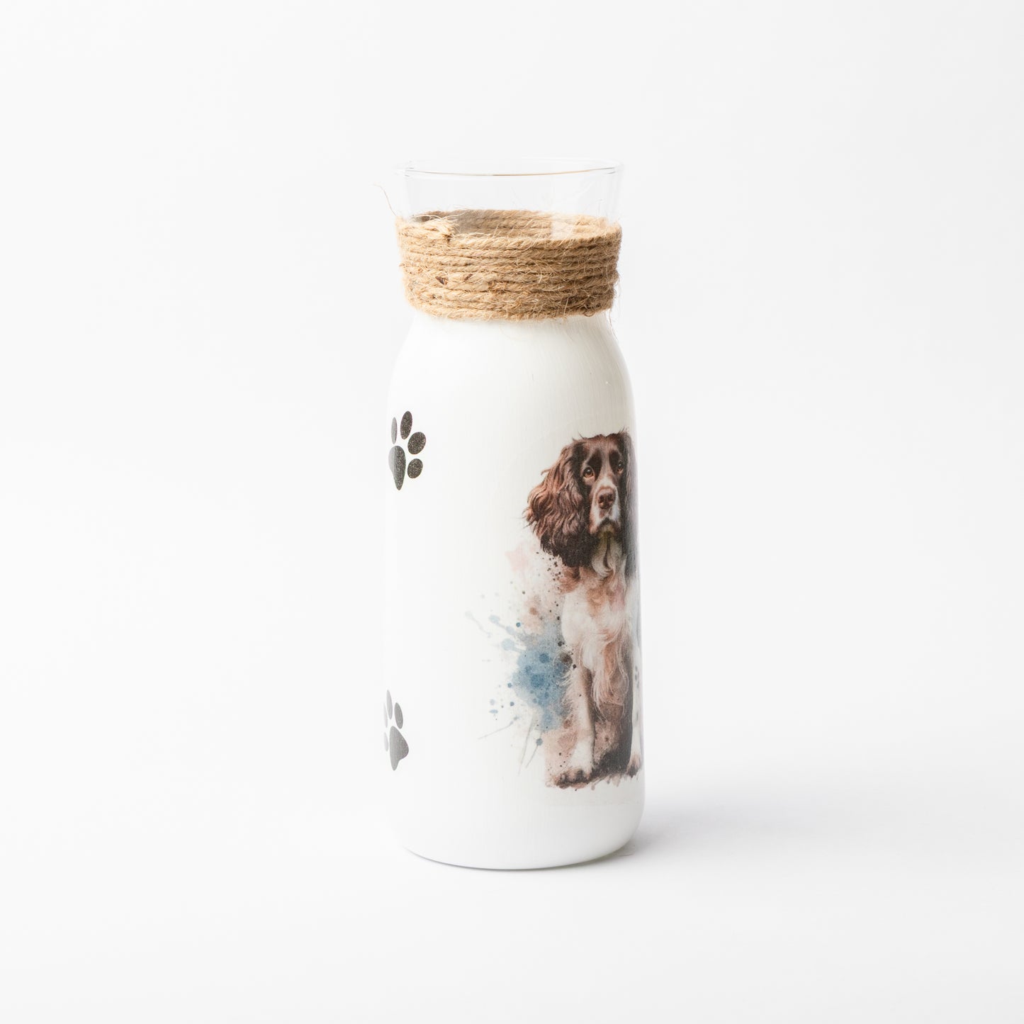 Springer Spaniel glass vase