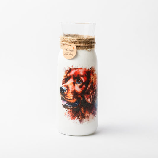 Red Setter glass vase