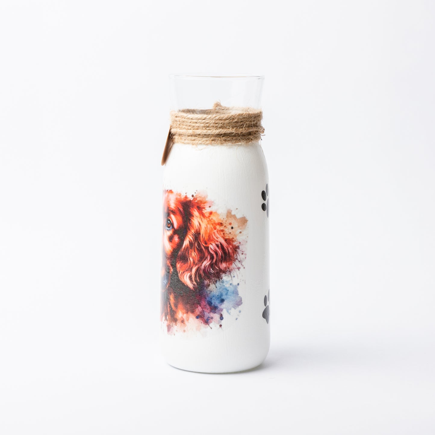 Red Setter glass vase